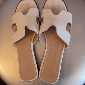 A New Day Women's Size 7.5 Nina H Band White Sandals